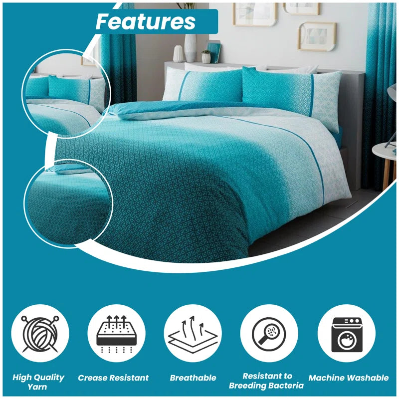 Cotton Blend Geometric Shapes Duvet Cover Set with Pillowcases