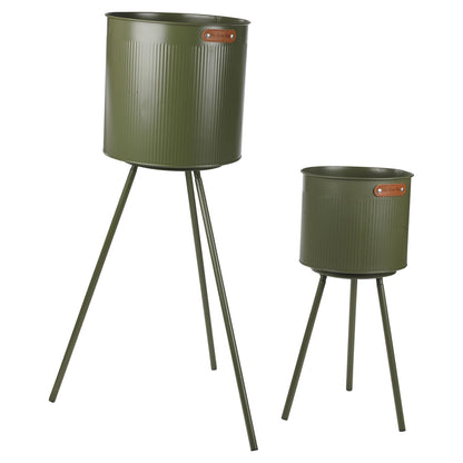 Outdoor Garden Patio Décor Metal Flower Pot Set Planter Raised on Legs