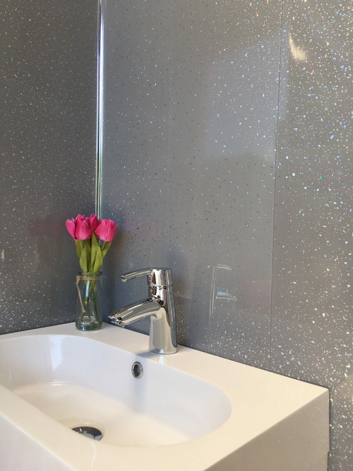 10 White Black Grey Sparkle & Marble Shower Wall Panels PVC Bathroom Cladding
