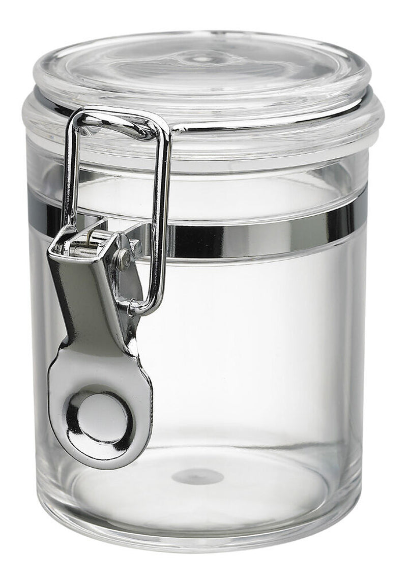 Plastic round Jar Airtight Preserve Food Clip Top Spice Chutney Storage Jars
