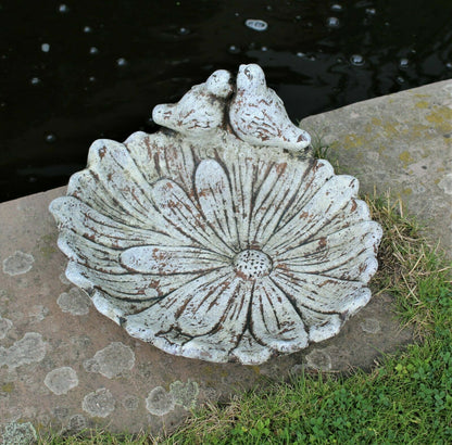 GARDEN ORNAMENT BIRD BATH BOWL OUTDOOR INDOOR OUTDOOR WATER WEATHERPROOF