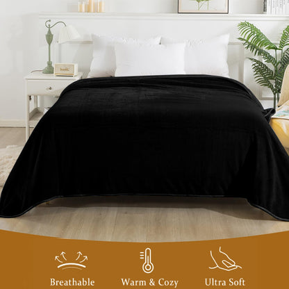 Large Fleece Blanket Throw Reversible Soft Warm Bed Sofa Blanket Double & King