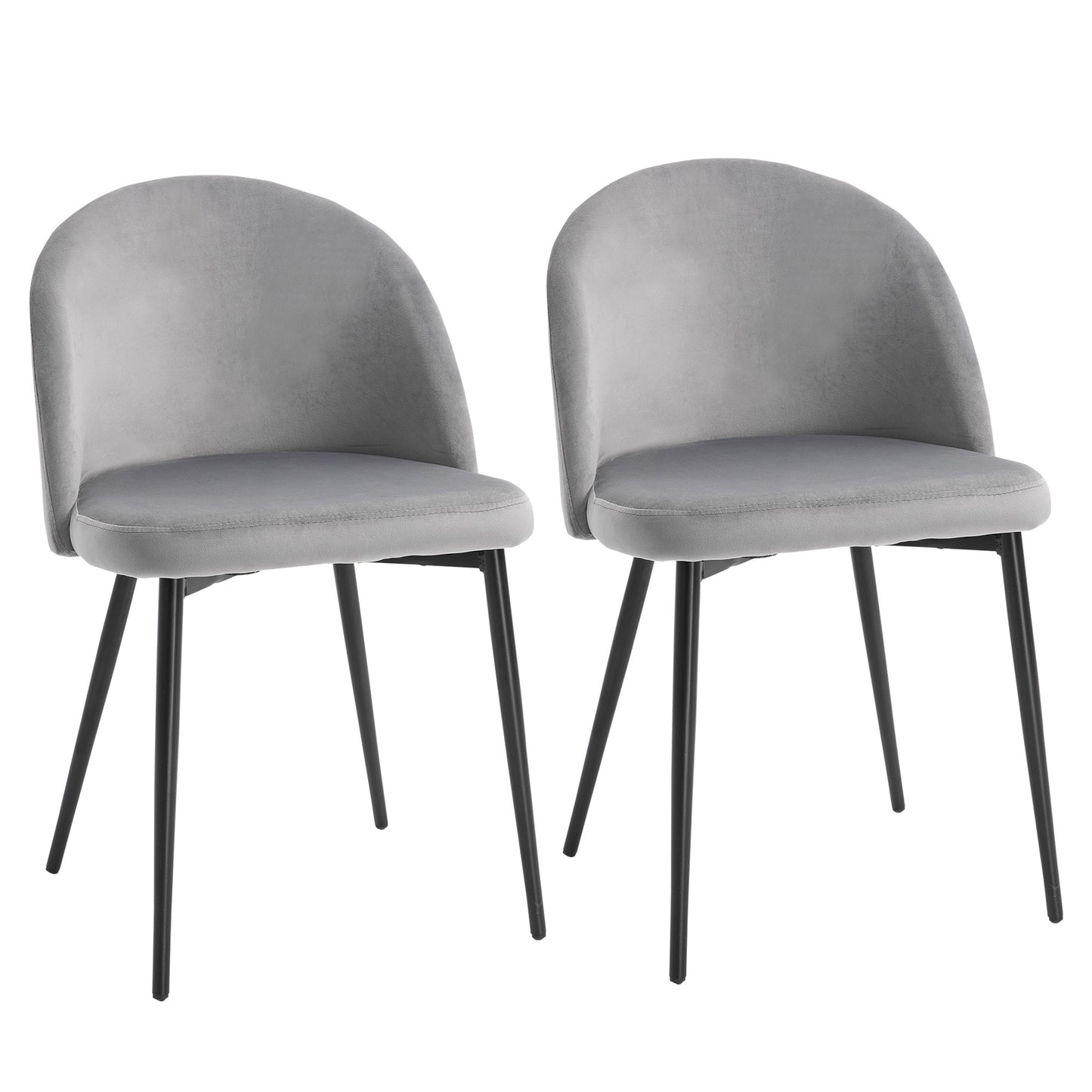 2 Pieces Modern Upholstered Fabric Bucket Seat Dining Chairs Living Room