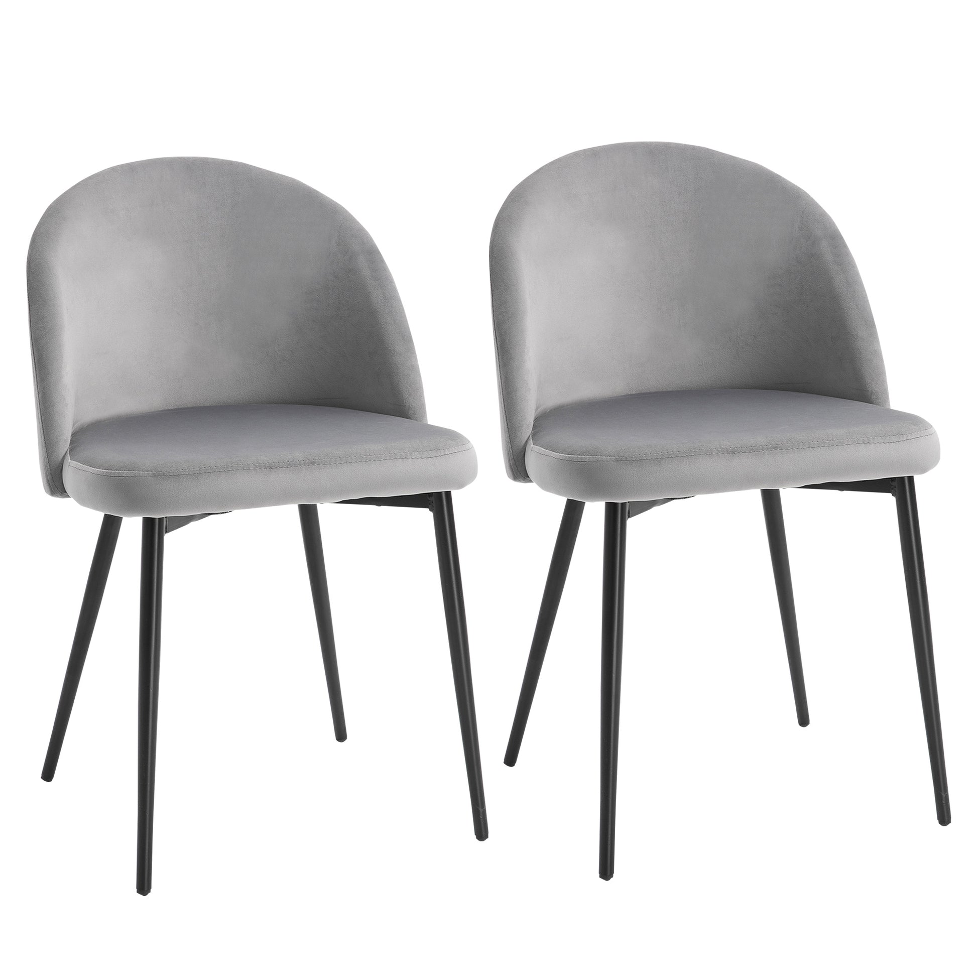 2 Pieces Modern Upholstered Fabric Bucket Seat Dining Chairs Living Room