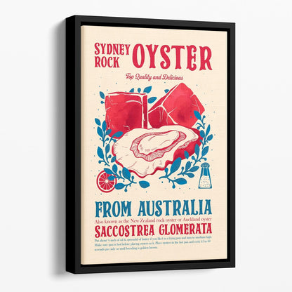 Oyster Kitchen Decor Floating Framed Canvas