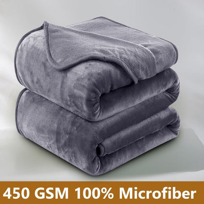 Large Fleece Blanket Throw Reversible Soft Warm Bed Sofa Blanket Double & King