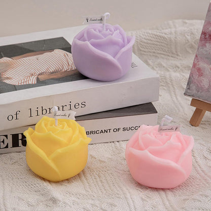 Rose Flower Candle, Handmade Creative Rose Scented Candle, Aromatherapy Candle Ornament, Rose Shaped Tealight Candles for Wedding Valentine'S Day Baby Shower Bridal Shower Birthdays Home Decoration