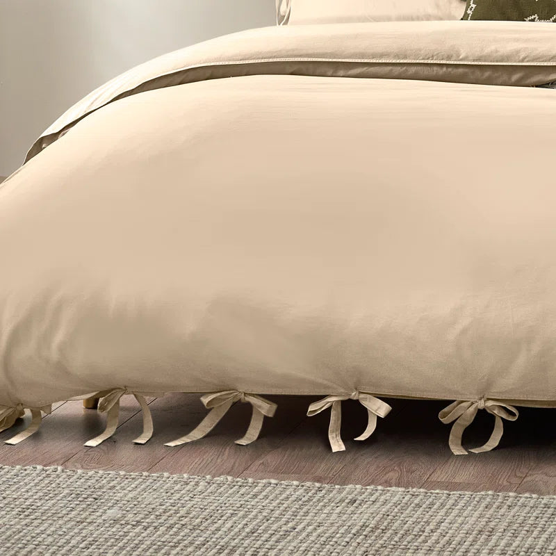 Thatcham Cotton Solid Colour Duvet Cover Set with Pillowcases