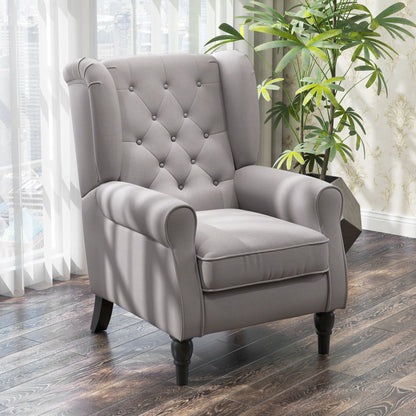 Retro Accent Chair Wingback Armchair with Wood Frame for Living Room