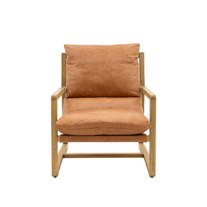 Burela Vintage Brown Leather Lounge Chair