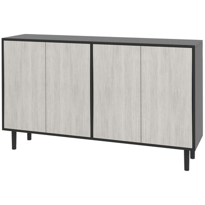HOMCOM Sideboard Storage Cabinet for Living Room with Adjustable Shelves Black