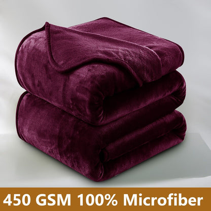 Large Fleece Blanket Throw Reversible Soft Warm Bed Sofa Blanket Double & King