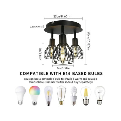 Bringfried 3-Light 22Cm Semi Flush Mount