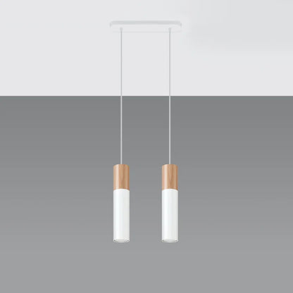 Dubin 2 - Light Kitchen Island;Cylinder;Cluster Cylinder Pendant with Wood Accents