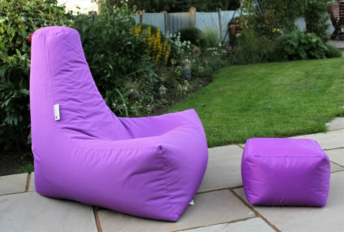 Bean Bag Large Gaming Chair Beanbag Indoor & Outdoor Garden Chair Incl Footstool