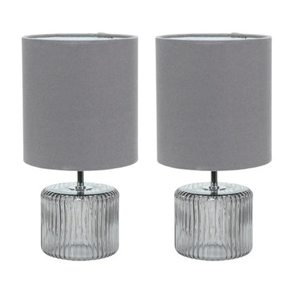 Rokiatou Pair of Glass Table Lamps with Lamp Shades
