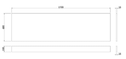 Modern Bathroom 1700 Front & 700 End Bath Panel Pack MDF Charcoal Grey Plinth