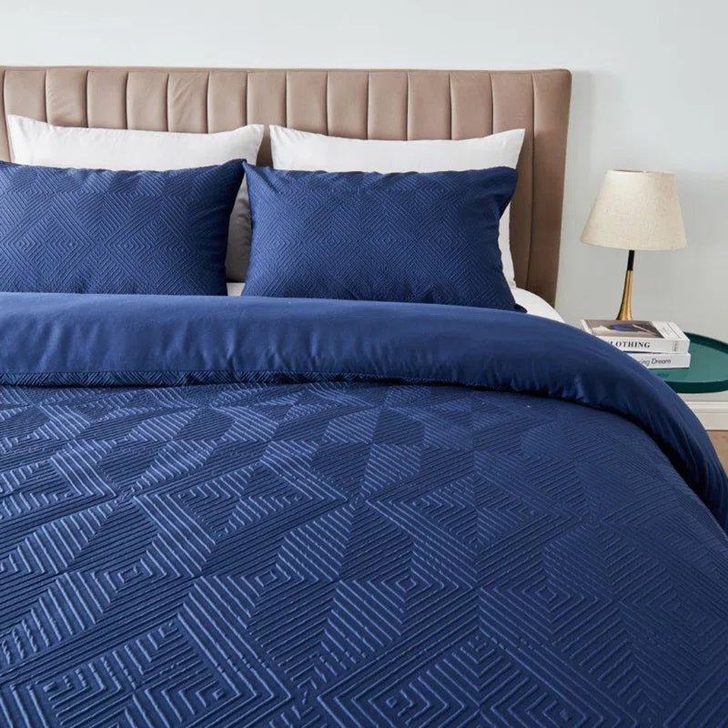 Polyester Geometric Duvet Cover with Pillowcases