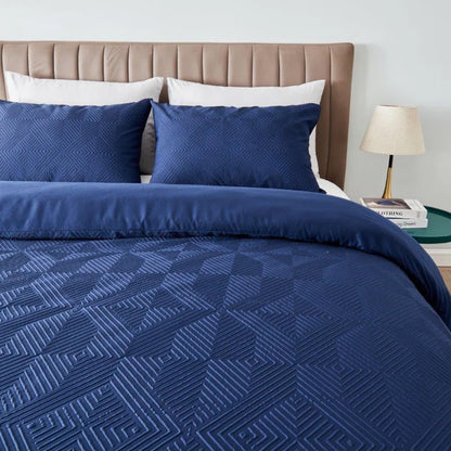 Polyester Geometric Duvet Cover with Pillowcases