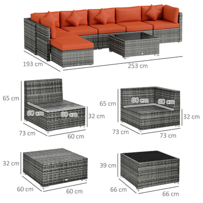 Rattan Outdoor Garden Furniture Patio Corner Sofa Set with Cushions