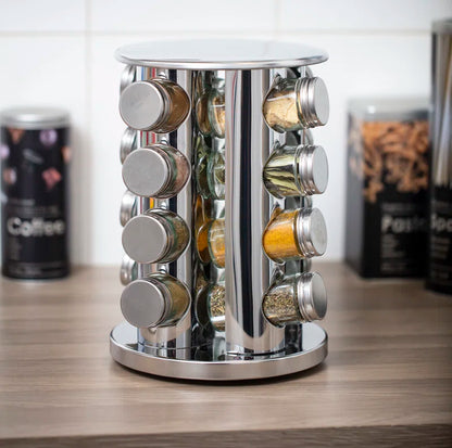 Spinning Carousel 16-Jar Free Standing Spice Rack