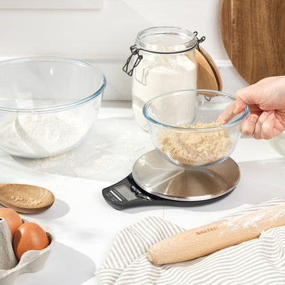 Salter Stainless Steel Electronic Digital Kitchen Scale, Measures Liquids & Food