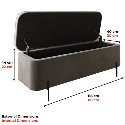 Analisha Velvet Upholstered Storage Bench