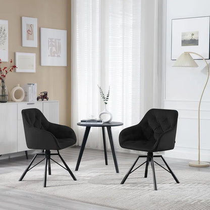 Dining Chair Swiveling, 1X Swivel Chair with Armrests, Dining Chair, Kitchen Chair, Upholstered Chair, Armchair, for Dining Room, Kitchen, Living Room, with Metal Legs, Velvet Cover, Cream