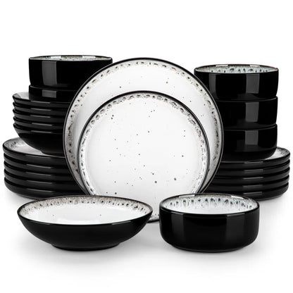 24 Piece Stoneware Dinnerware Set - Service for 6