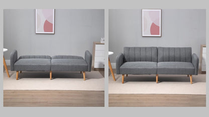 HOMCOM 3 Seater Sofa Bed W/ Adjustable Backrest for Living Room, Guest Room