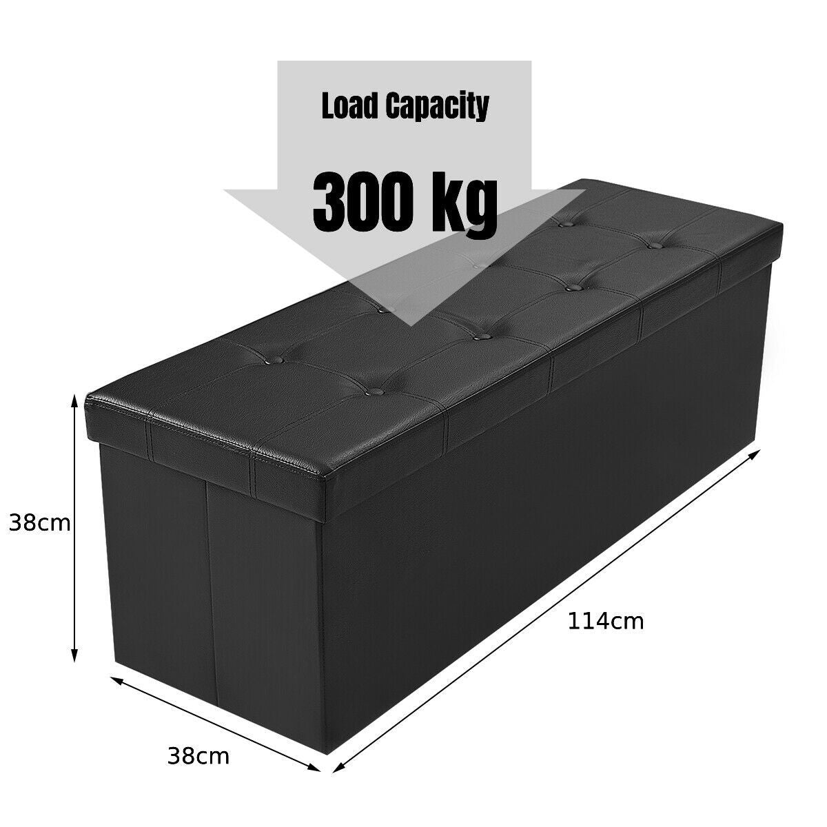 Folding Storage Ottoman Bench with Lid for Living Room