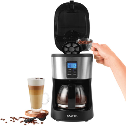 Salter Coffee Maker Machine Caffé Bean to Jug Grind & Brew (Open Box)