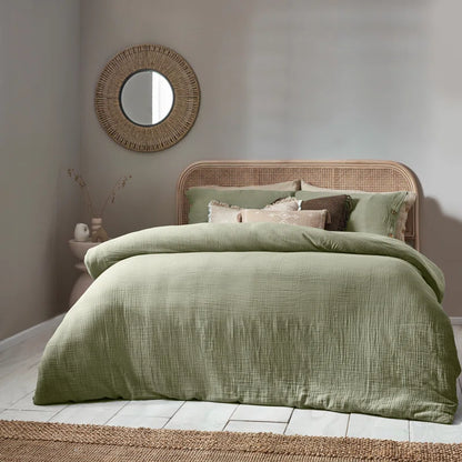 Mukadas Cotton Solid Colour Duvet Cover Set with Pillowcases