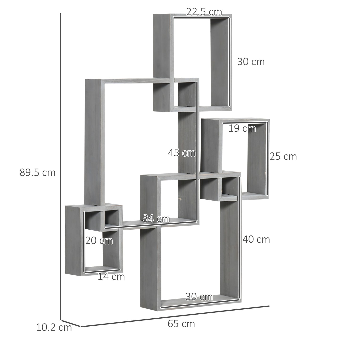 Wall Mounted Interlocking Cube Shelves, Display Wall Shelf for Living Room