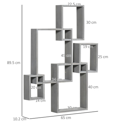 Wall Mounted Interlocking Cube Shelves, Display Wall Shelf for Living Room