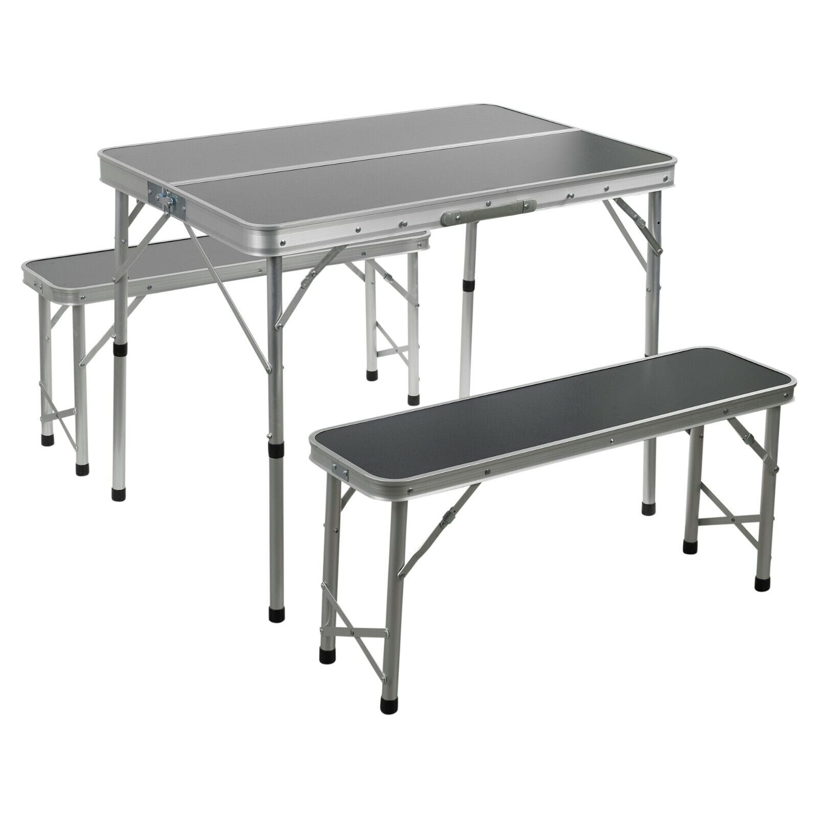 Portable Foldable Camping Picnic Table Bench Set Outdoor Metal BBQ Stool Stable