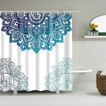 Mandala Shower Curtain Durable Polyester Fabric Waterproof Bathroom Curtains
