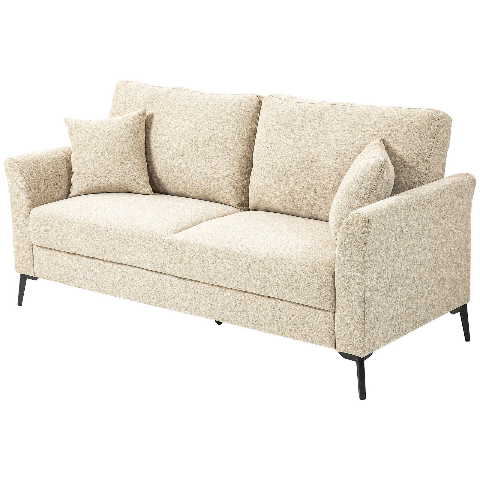 HOMCOM 3 Seater Sofa, Linen Fabric Sofa for Living Room, Beige