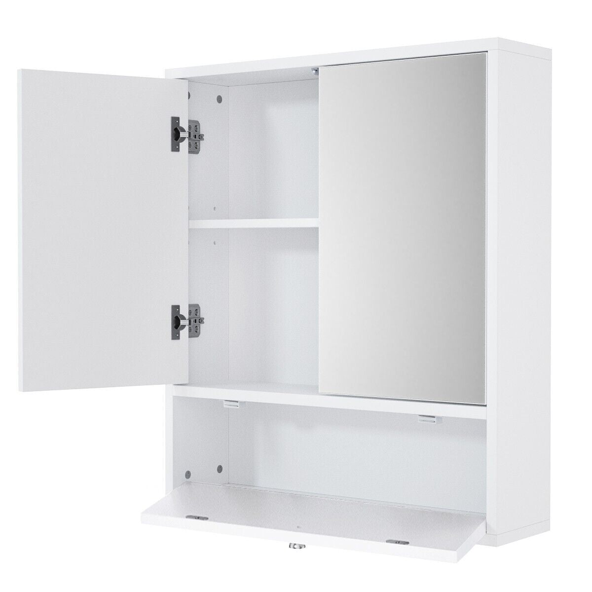 Wall-Mounted Bathroom Mirror Cabinet with Adjustable Shelf