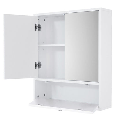 Wall-Mounted Bathroom Mirror Cabinet with Adjustable Shelf