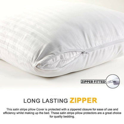 Pack of 4 Zipped WATERPROOF QUILTED Pillow Protectors Hypoallergenic Soft Covers