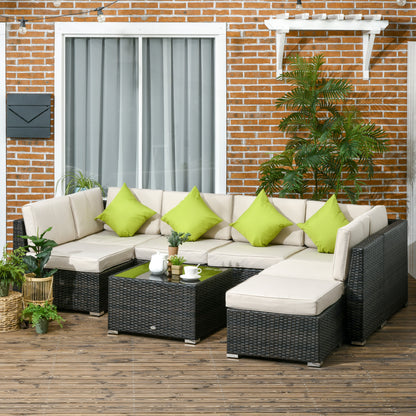 Rattan Outdoor Garden Furniture Patio Corner Sofa Set with Cushions