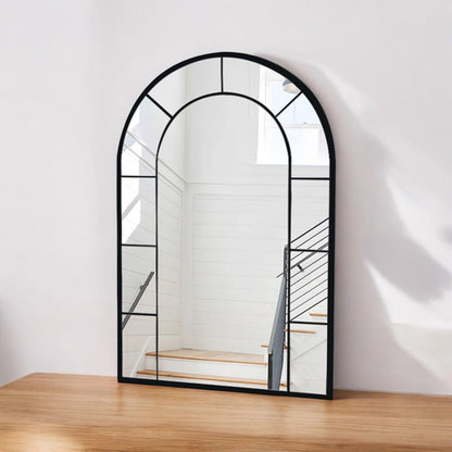 Framed Arched Mirror Wall Mounted Cast Iron Large Mirror Indoor Outdoor Garden