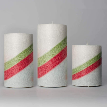 3X LED Flameless Candles Battery Operated Lights Colourful Christmas Theme Lamps