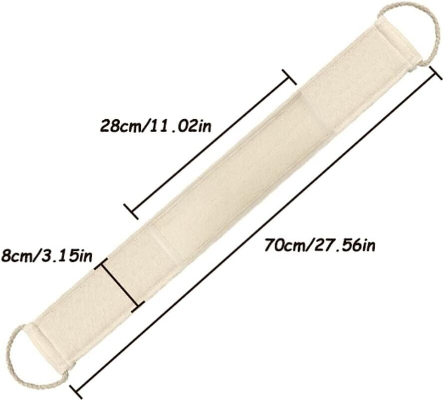 Back Scrubber Shower Brush Belt Loofah Exfoliating Bath Body Massage Strap 70Cm