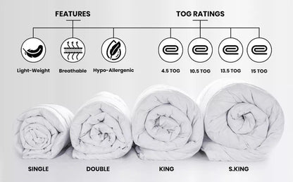 ANTI ALLERGY COROVIN DUVET QUILT 10.5 13.5 15TOG BEDDING SINGLE DOUBLE KING SIZE