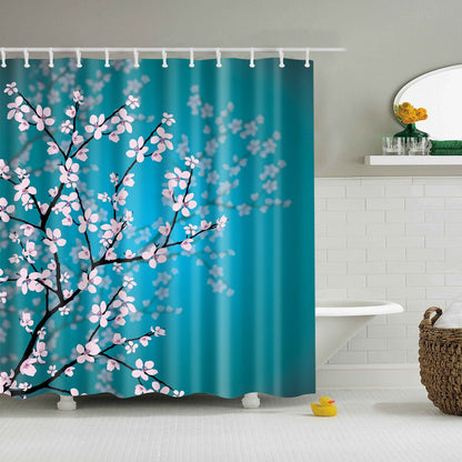 Waterproof Polyester Fabric Bathroom Shower Curtain with Ring Hooks 180 X 180 Cm
