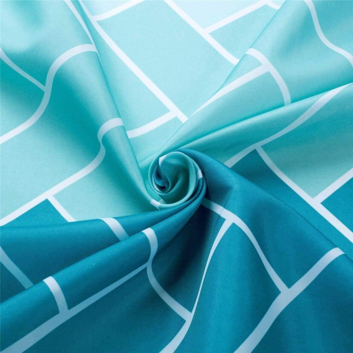 New Waterproof Polyester Fabric Bathroom Shower Curtain Sheer Panel 12 Hooks
