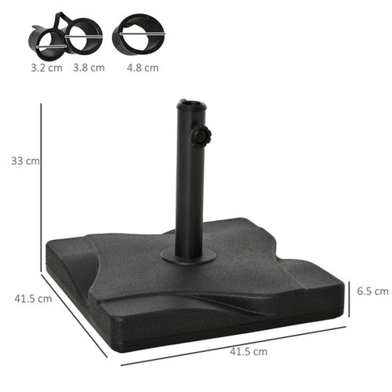 Outdoor Garden Parasol Base Stand Holder, Square, Fits Φ32Mm,Φ38Mm,Φ4