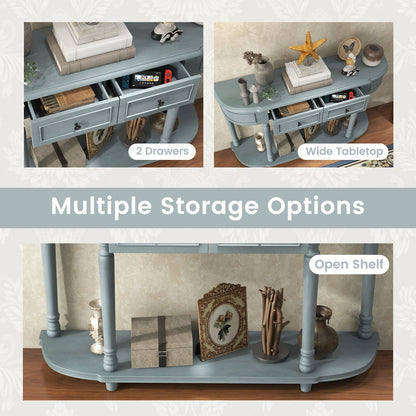 Retro Console Table with Storage for Living Room Hallway